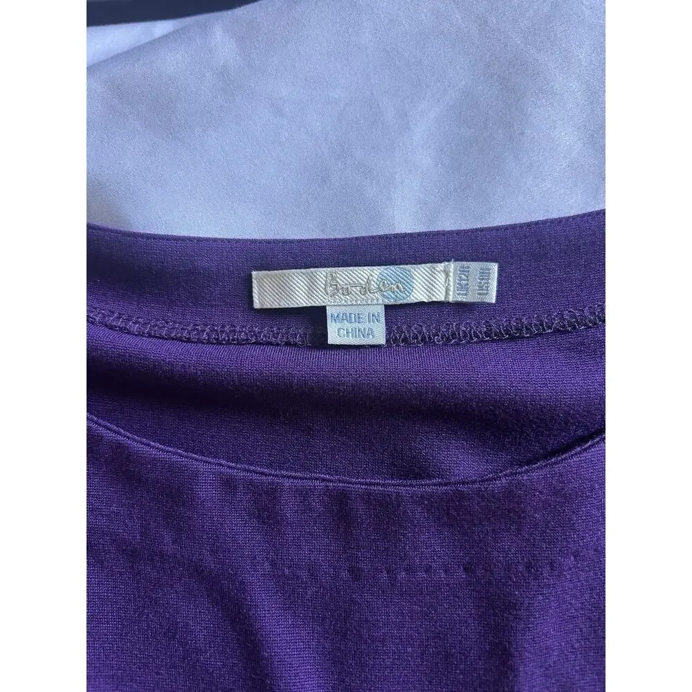 Boden Round Neck Sheath Dress Womens Size 8 Purple Classic Preppy Office